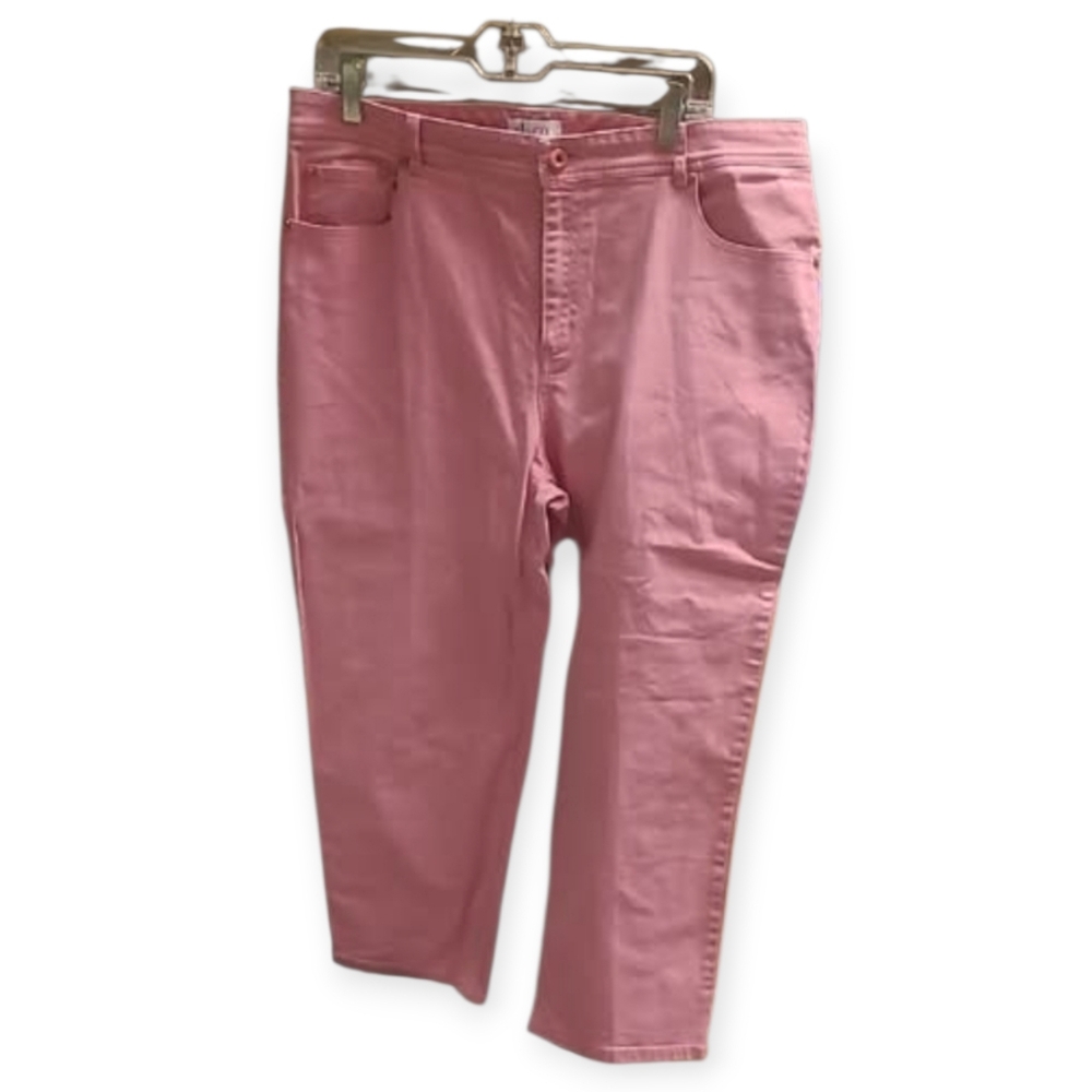 Denim & Co Pink Cropped Jeans